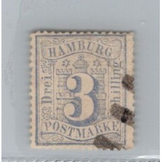 ALEMANIA 1864 ESTADO DE HAMBURGO MUY BUEN SELLO 50 EUROS